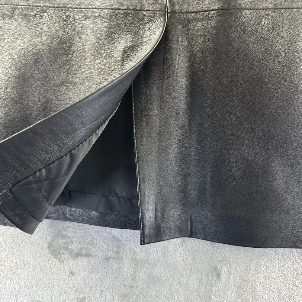Jaclyn Smith Leather Pencil Skirt Women's 8 Black Lined